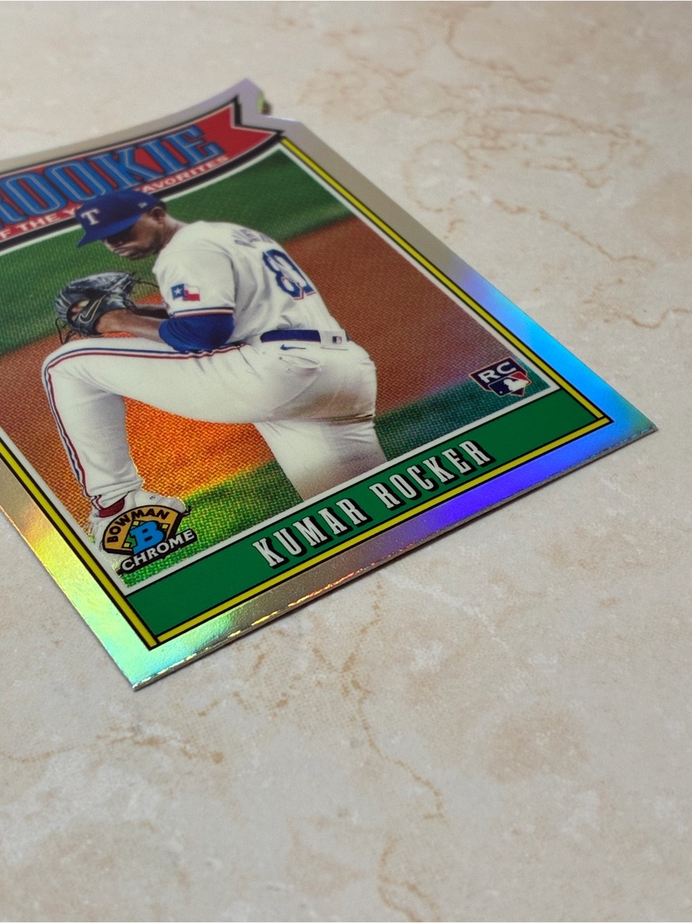 Kumar Rocker Rookie Die-cut Refractor Baseball Card - Picture 3 of 7